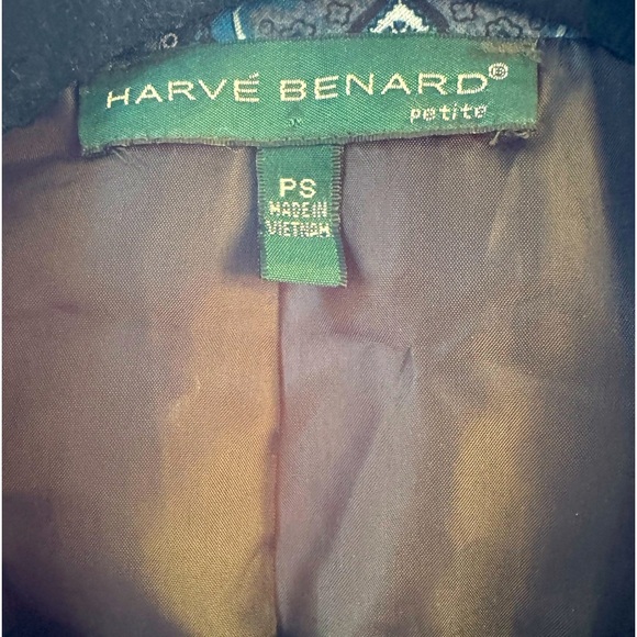 Harve’ Bernard Petites Vintage Black & Blue full zip front jacket w/ hip pockets - Picture 3 of 8